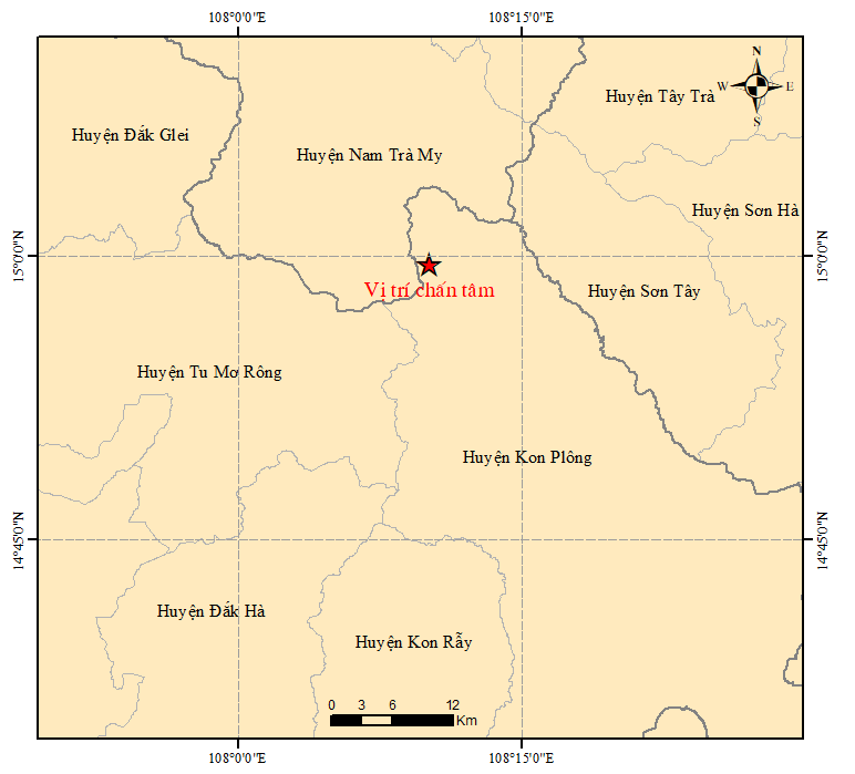 (ĐCSVN) - Chỉ trong hai ngày 30/11 và 1/12, liên tiếp đã có 9 trận động đất xảy ra tại huyện Kon Plông, tỉnh Kon Tum. Trong đó, 3 trận động đầu xảy ra ngày 30/11 có độ lớn lần lượt là 4 và 3.8 và 3.4 độ richter khiến người dân cảm nhận rõ rệt đợt rung chấn mạnh.