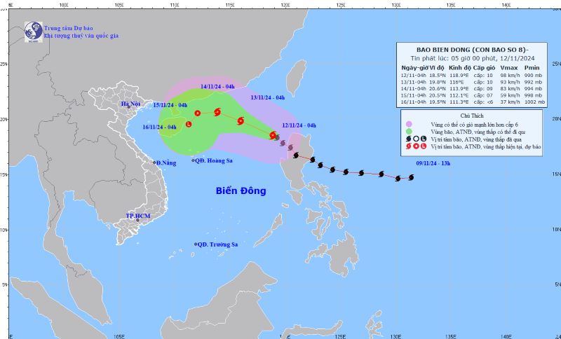 (ĐCSVN) – Hôm nay (12/11), bão số 7 đã suy yếu thành áp thấp nhiệt đới, gây mưa lớn khu vực miền Trung. Bão Toraji giật cấp 12 vào Biển Đông thành bão số 8 trong năm nay.