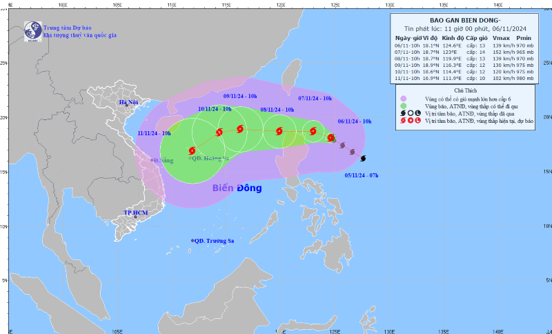 (ĐCSVN) – Dự báo khoảng ngày 8/11, bão Yinxing có khả năng đi vào khu vực phía Đông khu vực Bắc Biển Đông và trở thành cơn bão số 7 trong năm nay.