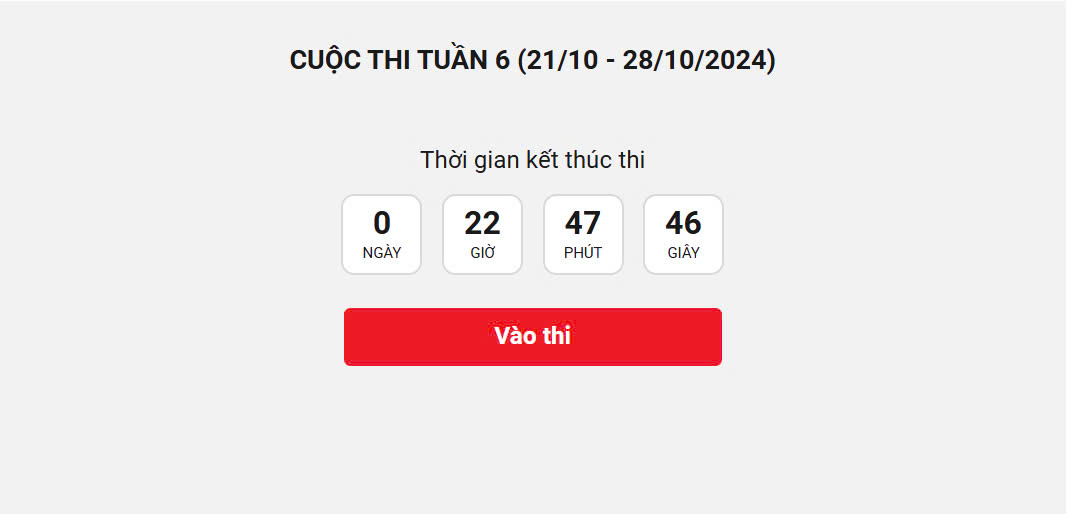 (ĐCSVN) - Sau 6 ngày diễn ra tuần thi thứ sáu, Cuộc thi “Chung tay vì an toàn giao thông” năm 2024 đã thu hút hơn 238 nghìn người dự thi với gần 324 nghìn lượt thi.