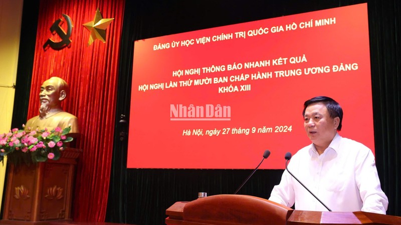  Học viện Chính trị quốc gia Hồ Chí Minh thông báo nhanh kết quả Hội nghị Trung ương 10 khóa XIII 