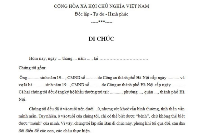 (ĐCSVN) -  Bạn Thanh Hương, tại địa chỉ phường Bắc Hà, thành phố Hà Tĩnh, tỉnh Hà Tĩnh hỏi: Bố mẹ tôi muốn lập di chúc để chia tài sản, vậy có cần sự đồng ý của tất cả các con không và quy định như thế nào về quyền của người lập di chúc?