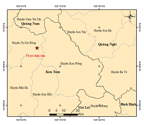 (ĐCSVN) – 2 trận động đất vừa xảy ra tại huyện Kon Plông, tỉnh Kon Tum trong sáng nay (4/8). Cấp độ của các trận động đất này không gây rủi ro thiên tai.