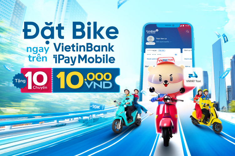 (ĐCSVN) - Tiện lợi, nhiều ưu đãi khi khách hàng đã có thể đặt xe máy ngay trên VietinBank iPay Mobile.