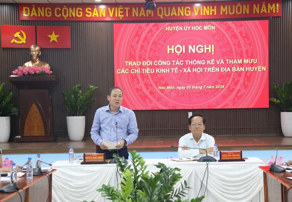 Hội nghị trao đổi công tác thống kê và tham mưu các chỉ tiêu kinh tế - xã hội trên địa bàn huyện Hóc Môn