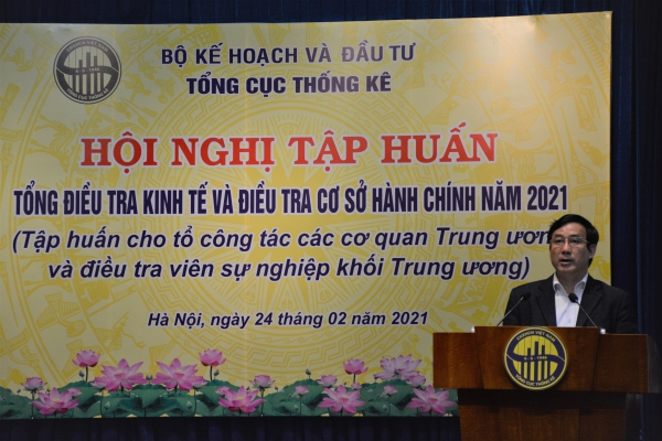 Hội nghị tập huấn Tổng điều tra kinh tế và Điều tra cơ sở hành chính năm 2021 cho Tổ công tác các cơ quan Trung ương và điều tra viên sự nghiệp khối Trung ương