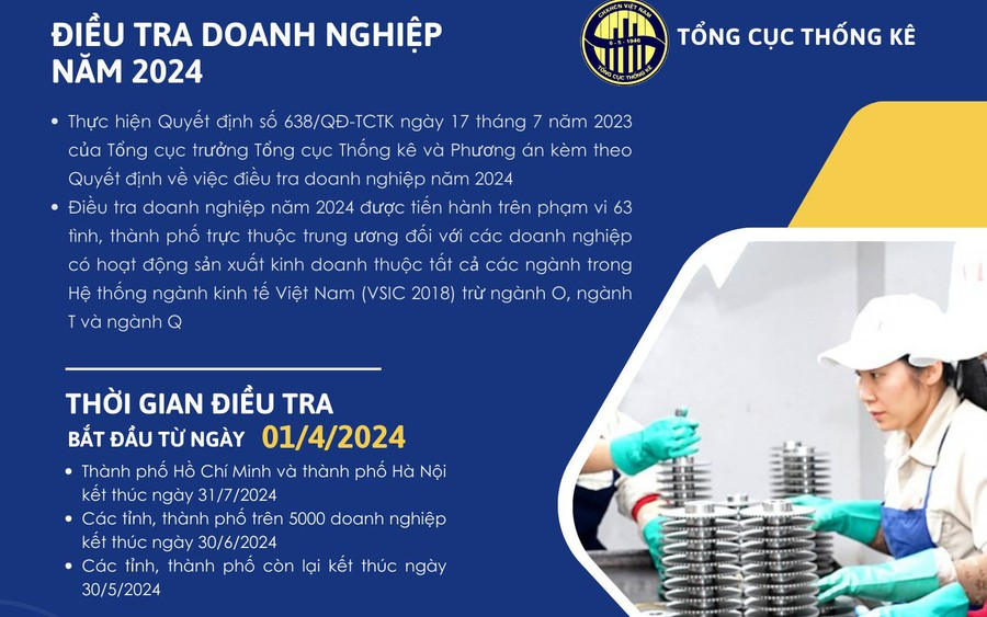 Một số nội dung chủ yếu điều tra doanh nghiệp 2024