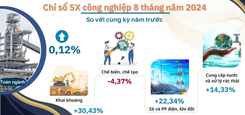 Hà Tĩnh: Sản xuất công nghiệp tháng 8/2024 có dấu hiệu phục hồi mạnh mẽ 