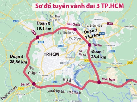 UBND TPHCM là cơ quan đầu mối tổ chức thực hiện Dự án đường Vành đai 3 TPHCM  ​