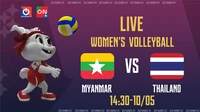 ?TRỰC TIẾP Bóng chuyền Nữ SEA Games 32: Myanmar vs Thailand