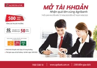 Mở tài khoản - Nhận quà lớn cùng Agribank