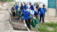 Làm sạch dọc bãi biển Hà Tĩnh