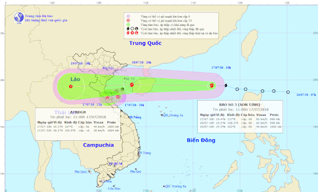 Bão số 3 chỉ cách khu vực ven biển Thái Bình, Hà Tĩnh khoảng 470km