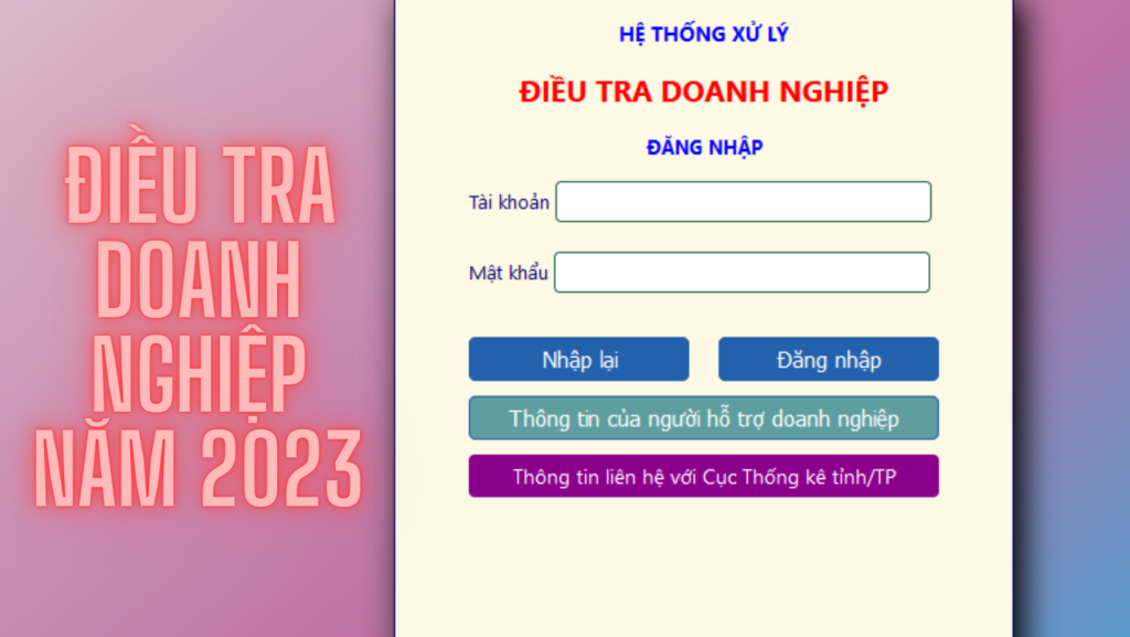 Hướng dẫn kê khai thông tin Điều tra doanh nghiệp năm 2023