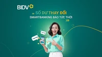 Nhận biến động số dư với mức phí 0 đồng tại BIDV