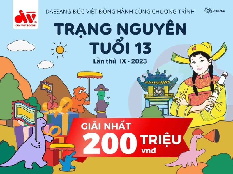  Daesang Đức Việt tiếp tục đồng hành đi tìm “Trạng nguyên tuổi 13” lần thứ IX 