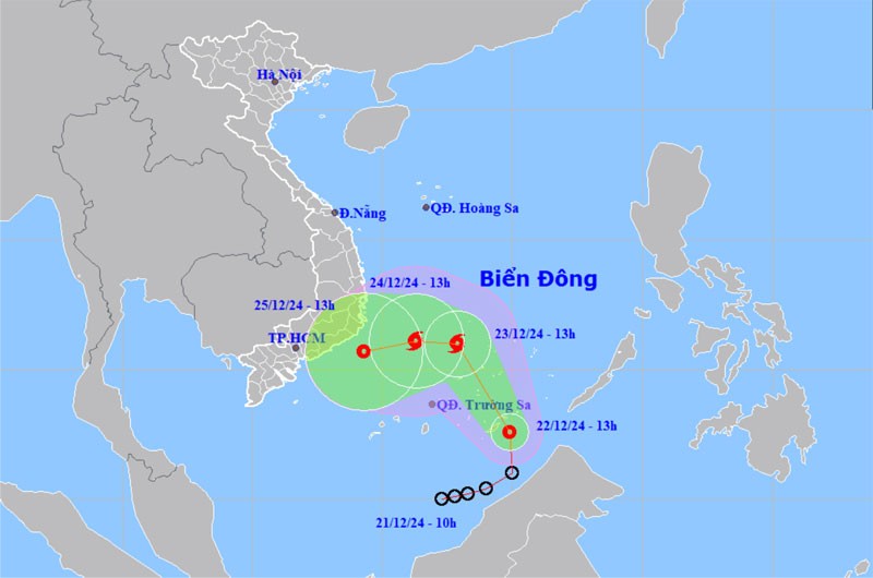  Áp thấp nhiệt đới khả năng mạnh lên thành bão trong 24 giờ tới 